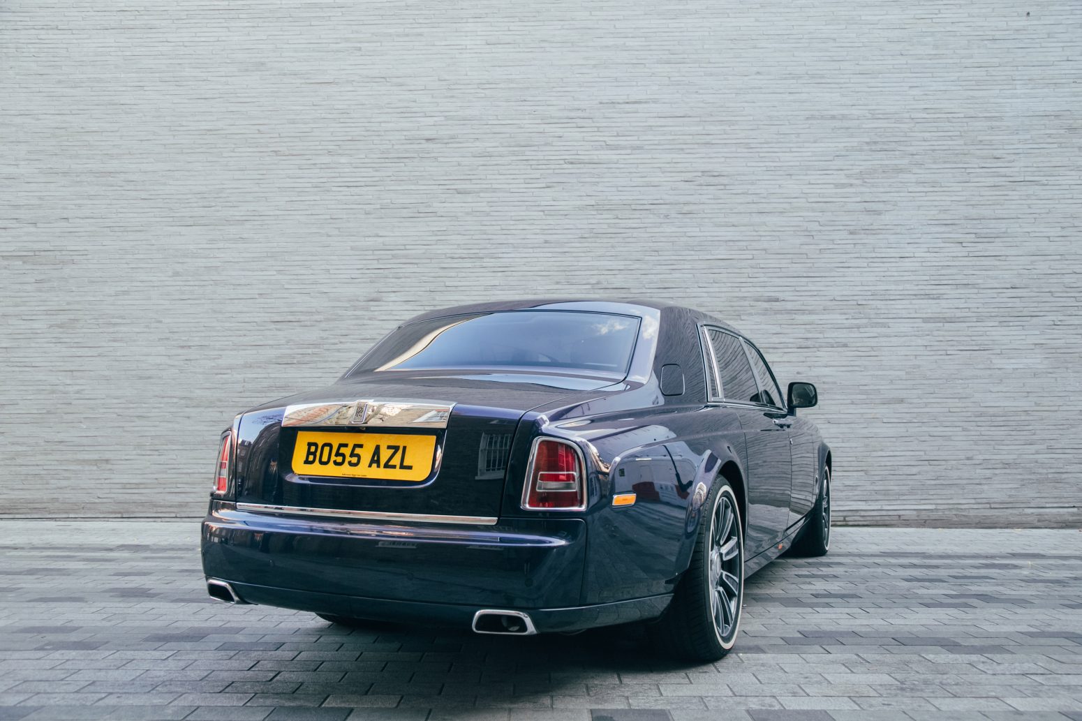 AZ Luxe's iconic dark indigo Rolls Royce Phantom for VIP Heathrow transfers