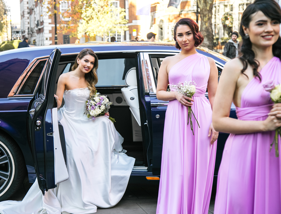 rolls royce phantom wedding car