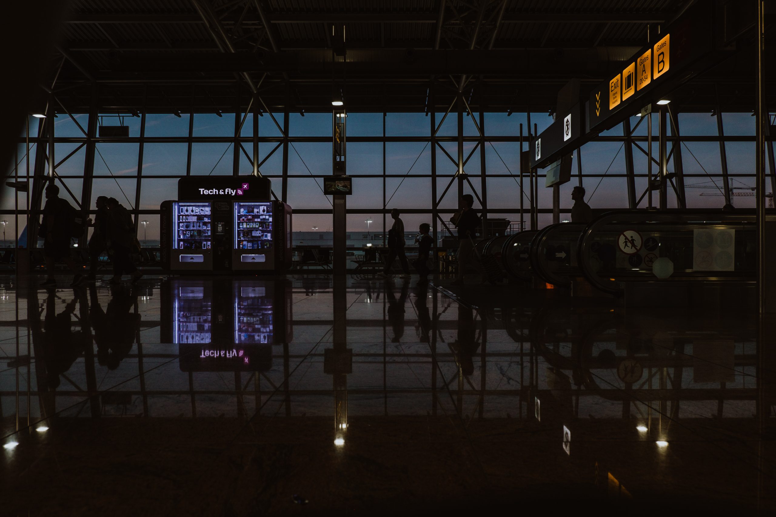 Gatwick airport at night