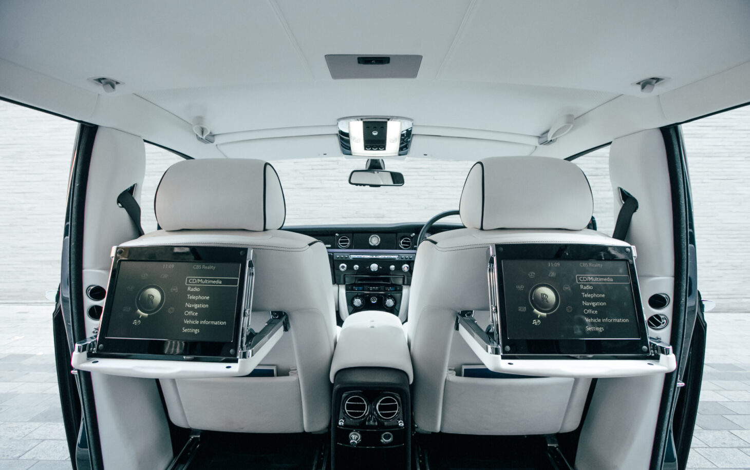 Rear display monitor for passenger entertainment in AZ Luxe's Phantom